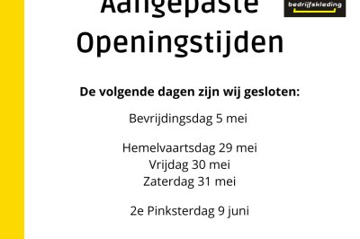 Aangepaste Openingstijden