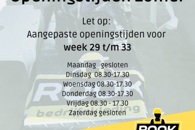 Aangepaste Openingstijden Zomerperiode
