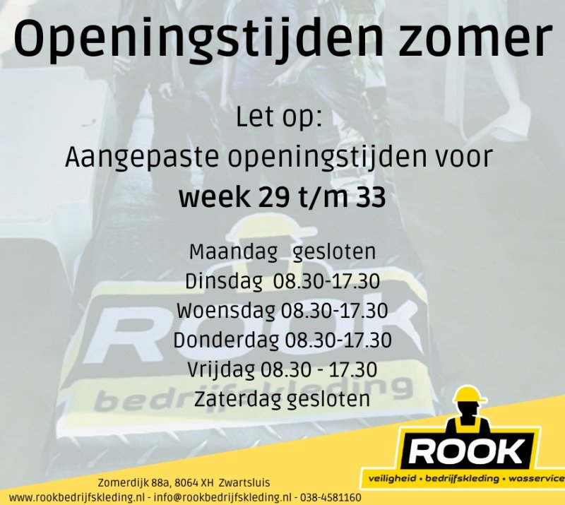 Aangepaste Openingstijden Zomerperiode