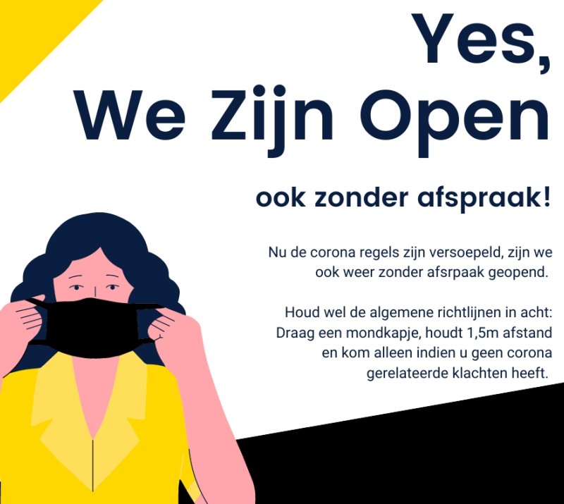 Wij zijn open!